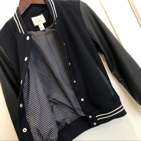 Forever 21 Faux Leather Varsity Jacket Size Small - Picture 3 of 8